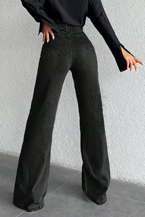 Blugi Dama, Croiala Larga, Cu Talie Inalta