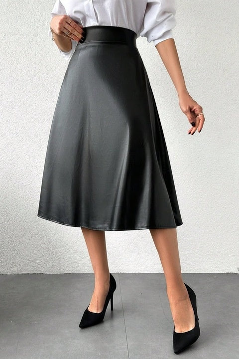 Fusta Dama Din Piele Ecologica, Evazata