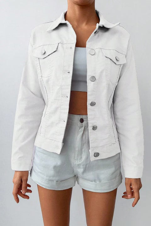 Jacheta Dama, Denim Subtire, Cu Buzunare Si Nasturi