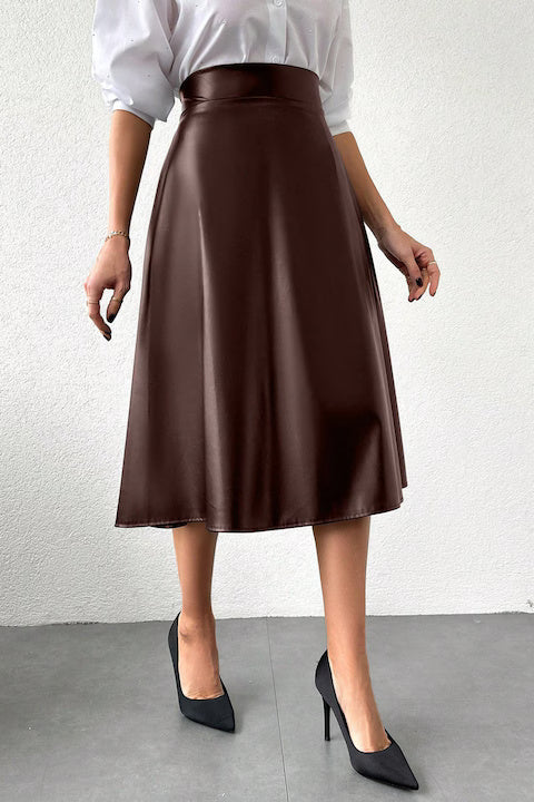 Fusta Dama Din Piele Ecologica Cu Tiv Evazat