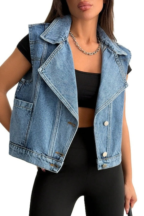 Vesta Dama, Denim, Casual, Tip Biker