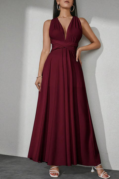 Rochie Dama, Eleganta, Lunga, Cu Spate Incrucisat