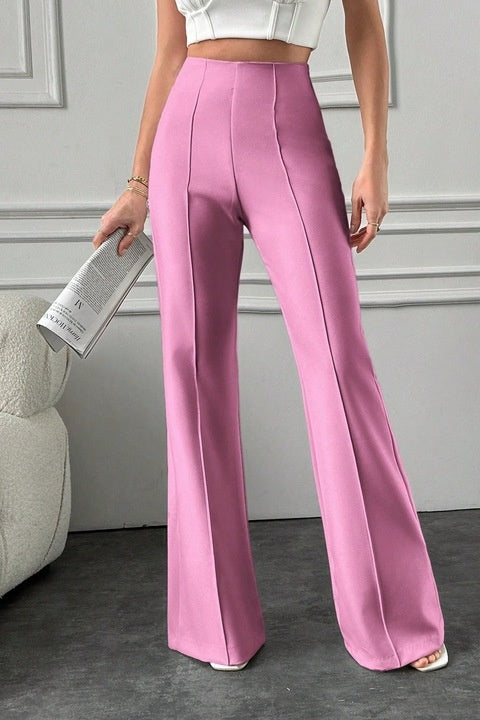 Pantaloni Eleganti Dama, Largi Cu Croiala Lejera Si Cusaturi Expuse