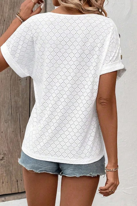 Tricou Dama, Decolteu In V Si Maneci Scurte Tip Aripa De Liliac