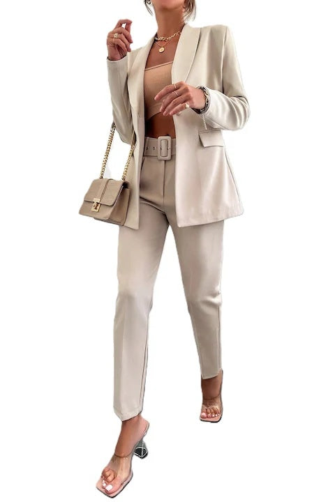 Costum Elegant Dama, Cu Sacou Cu Un Singur Nasture & Pantaloni