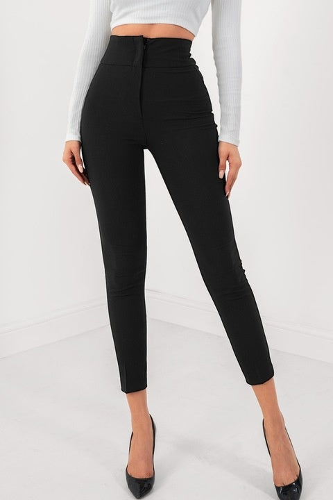 Pantaloni Eleganti Dama, Cu Talie Inalta Si Croiala Skinny