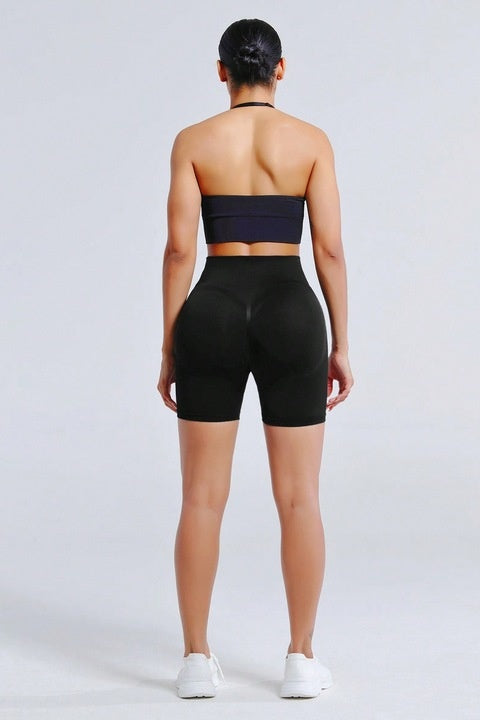 Colanti Scurti Cu Talie Inalta Elastica Pentru Yoga, Antrenament, Casual