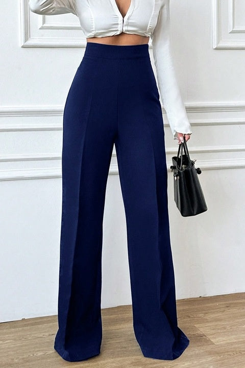 Pantaloni Casual Dama, Cu Talie Inalta Si Croiala Larga