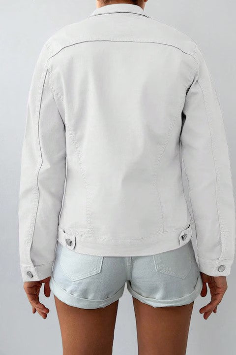 Jacheta Dama, Denim Subtire, Cu Buzunare Si Nasturi