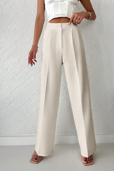 Pantaloni Dama, Eleganti, Cu Talie Inalta Si Picior Drept, Cu Fermoar
