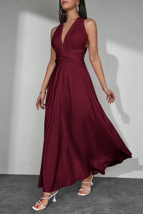 Rochie Dama, Eleganta, Lunga, Cu Spate Incrucisat