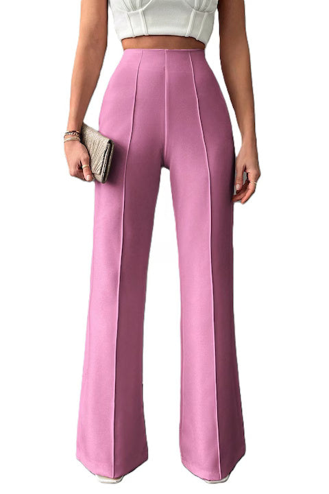 Pantaloni Eleganti Dama, Largi Cu Croiala Lejera Si Cusaturi Expuse