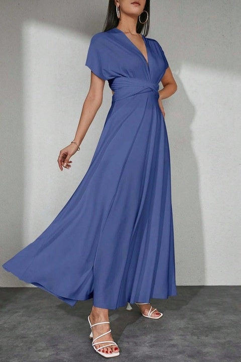 Rochie Dama, Eleganta, Lunga, Cu Spate Incrucisat