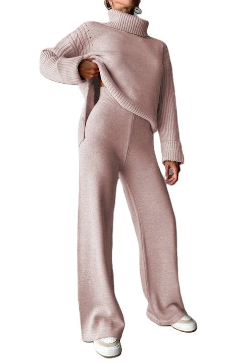 Trening Dama, Bluza Cu Guler Si Pantaloni Talie Inalta