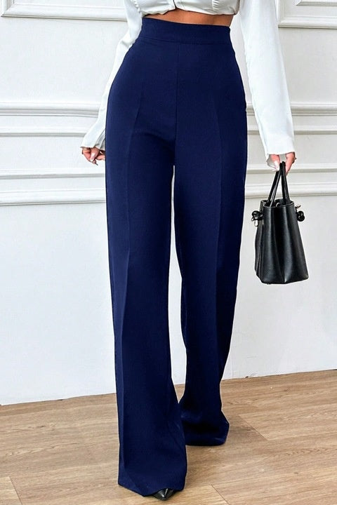 Pantaloni Casual Dama, Cu Talie Inalta Si Croiala Larga