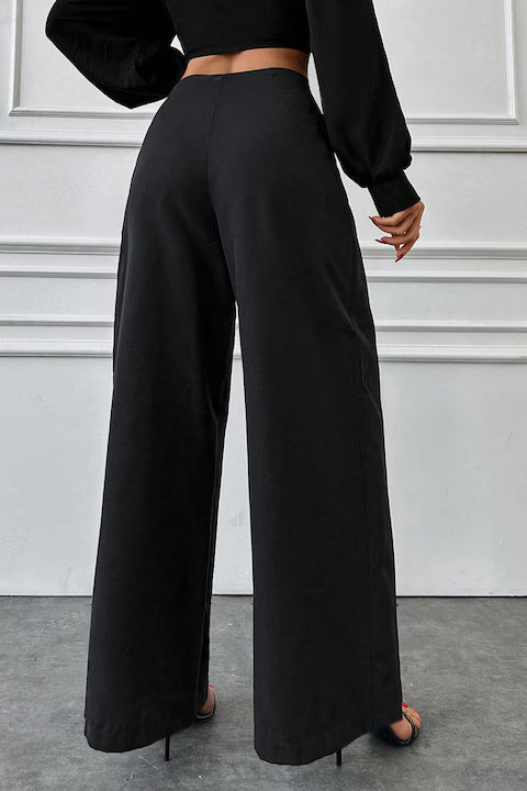 Pantaloni Eleganti Dama, Cu Croiala Larga Si Detalii Laterale