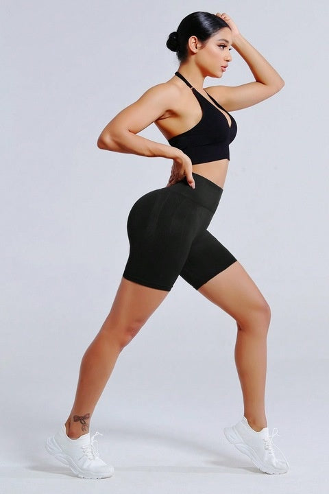 Colanti Scurti Cu Talie Inalta Elastica Pentru Yoga, Antrenament, Casual