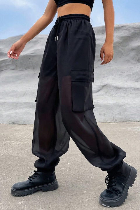 Pantaloni Dama, Cargo Cu Buzunare Cu Clapeta Si Siret Lateral In Talie