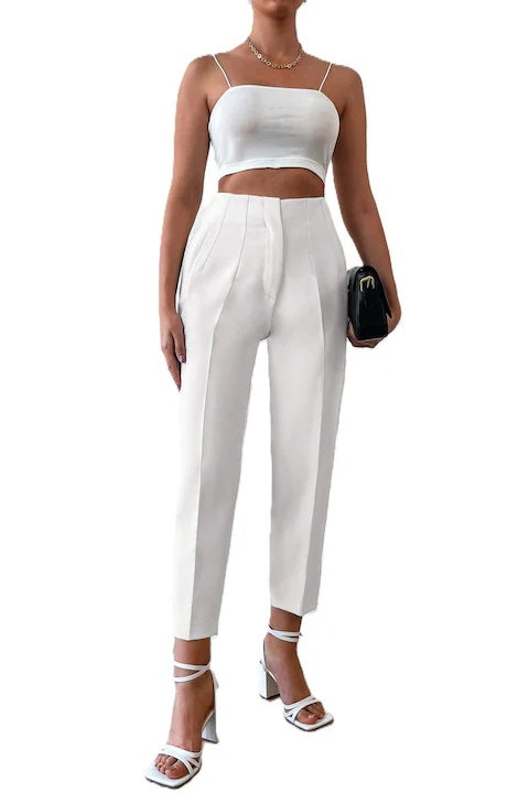 Pantaloni Eleganti Dama, Cu Talie Inalta Si Croiala Skinny