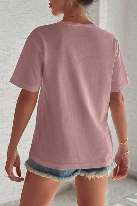Tricou Dama, Bumbac, Cu Buzunar; Borderie Buchet Flori