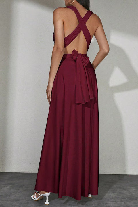 Rochie Dama, Eleganta, Lunga, Cu Spate Incrucisat