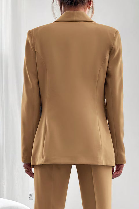 Costum Elegant Dama, Cu Sacou Cu Un Singur Nasture & Pantaloni