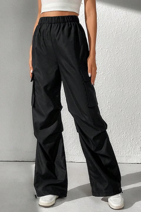 Pantaloni Dama, Tip Cargo Cu Buzunare Si Talie Elastica