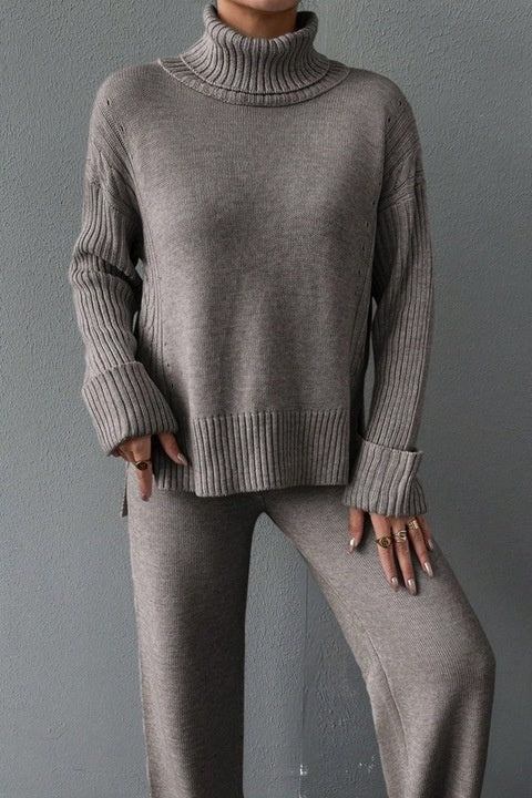 Trening Dama, Bluza Cu Guler Si Pantaloni Talie Inalta