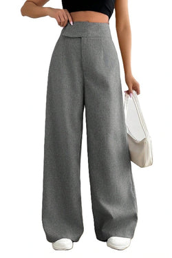 Pantaloni Dama, Cu Talie Asimetrica Si Croiala Larga, Casual