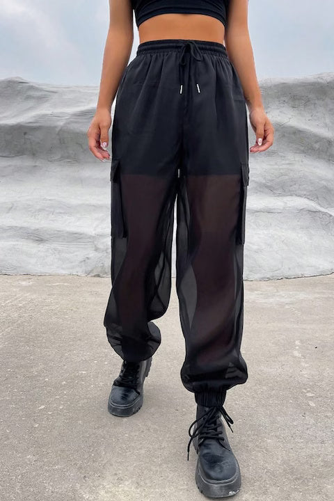 Pantaloni Dama, Cargo Cu Buzunare Cu Clapeta Si Siret Lateral In Talie