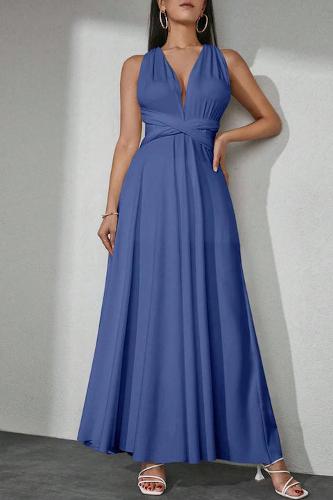 Rochie Dama, Eleganta, Lunga, Cu Spate Incrucisat