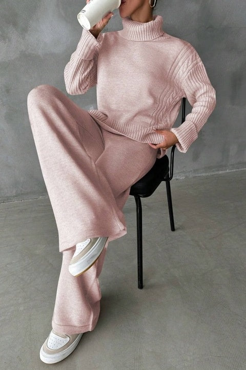 Trening Dama, Bluza Cu Guler Si Pantaloni Talie Inalta