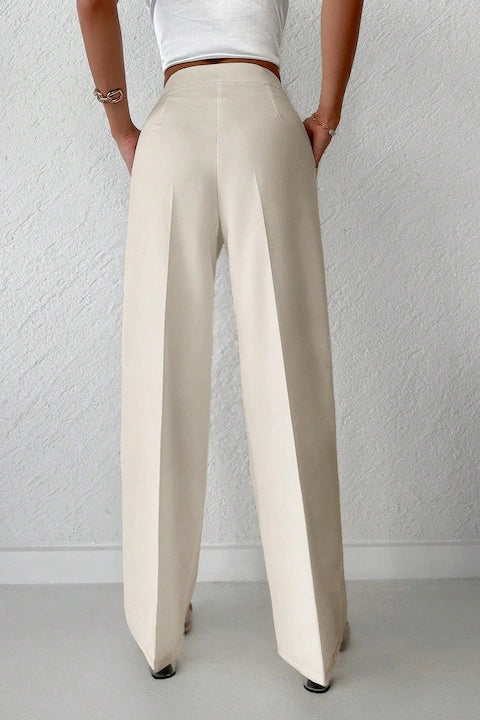 Pantaloni Dama, Eleganti, Cu Talie Inalta Si Picior Drept, Cu Fermoar
