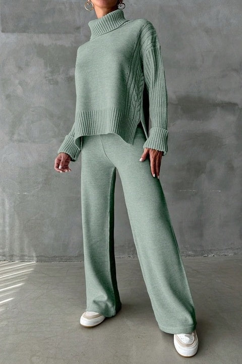 Trening Dama, Bluza Cu Guler Si Pantaloni Talie Inalta