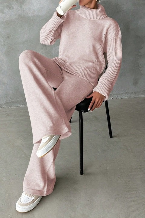 Trening Dama, Bluza Cu Guler Si Pantaloni Talie Inalta