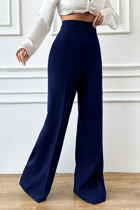 Pantaloni Casual Dama, Cu Talie Inalta Si Croiala Larga