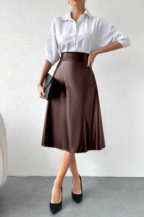 Fusta Dama Din Piele Ecologica Cu Tiv Evazat