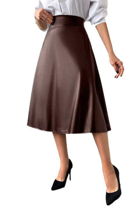 Fusta Dama Din Piele Ecologica Cu Tiv Evazat