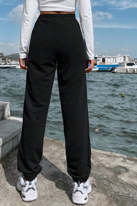 Pantaloni Trening Dama, Confortabili Cu Talie Inalta Si Snur