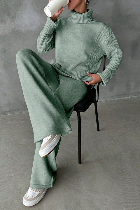 Trening Dama, Bluza Cu Guler Si Pantaloni Talie Inalta