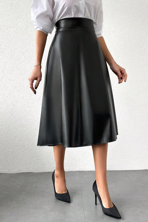 Fusta Dama Din Piele Ecologica, Evazata