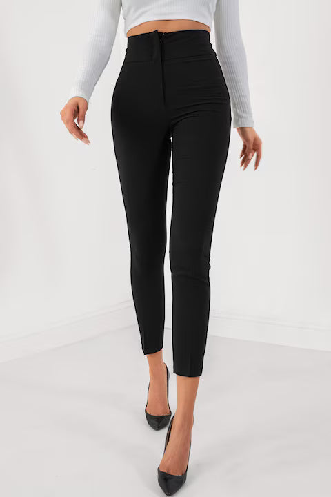 Pantaloni Eleganti Dama, Cu Talie Inalta Si Croiala Skinny