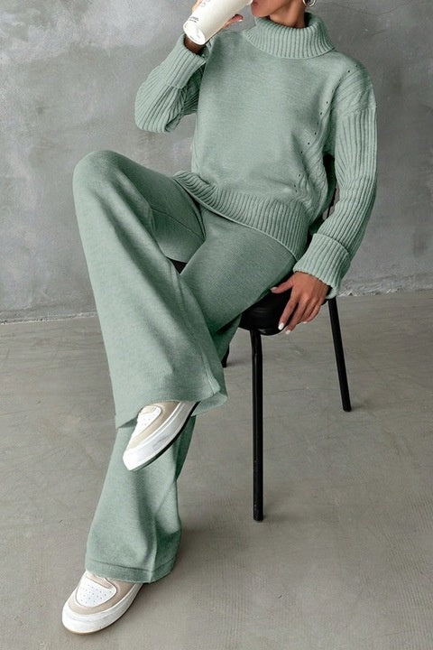 Trening Dama, Bluza Cu Guler Si Pantaloni Talie Inalta