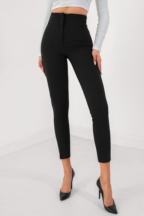 Pantaloni Eleganti Dama, Cu Talie Inalta Si Croiala Skinny