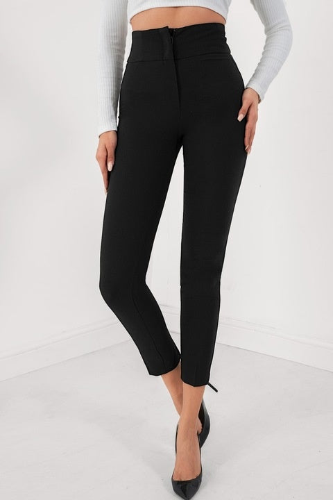 Pantaloni Dama, Eleganti, Croiala Slim Fit, Cropped