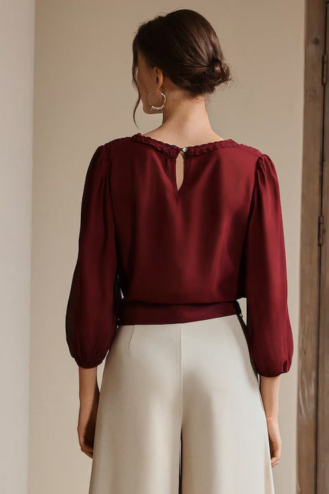 Bluza Dama, Eleganta, Plisata, Maneci 3 Sferturi