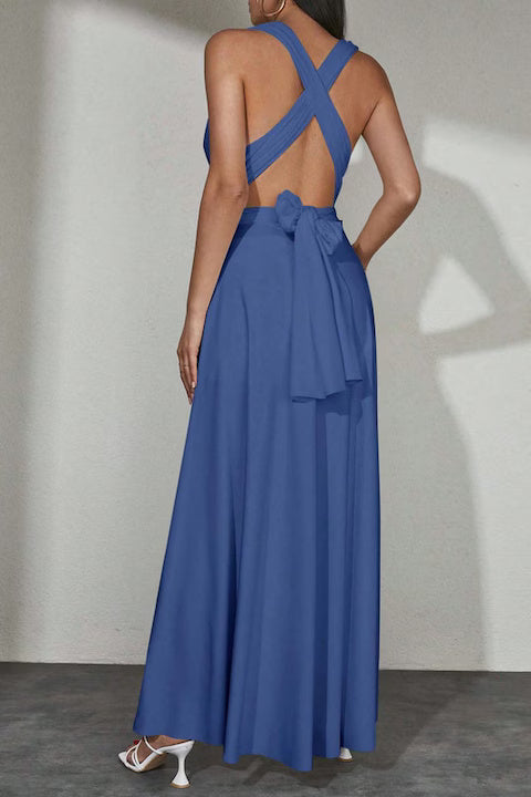 Rochie Dama, Eleganta, Lunga, Cu Spate Incrucisat