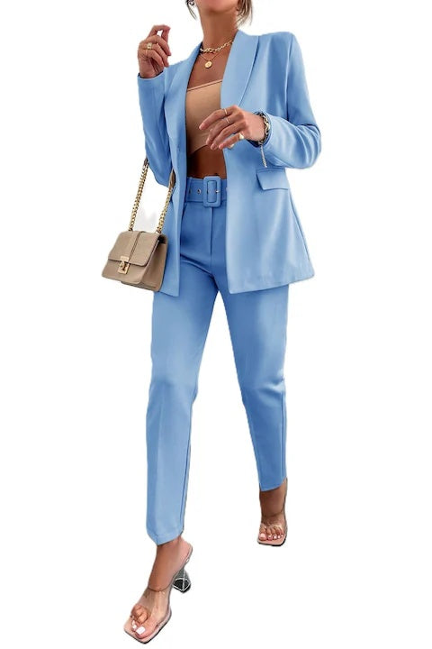 Costum Elegant Dama, Cu Sacou Cu Un Singur Nasture & Pantaloni