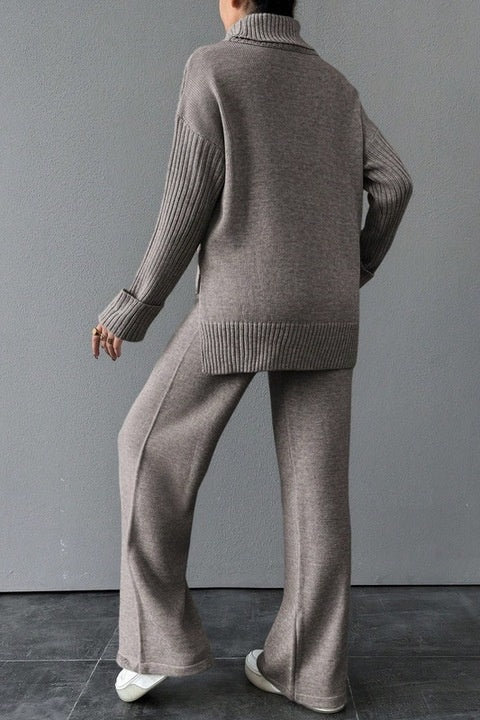 Trening Dama, Bluza Cu Guler Si Pantaloni Talie Inalta