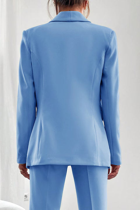 Costum Elegant Dama, Cu Sacou Cu Un Singur Nasture & Pantaloni